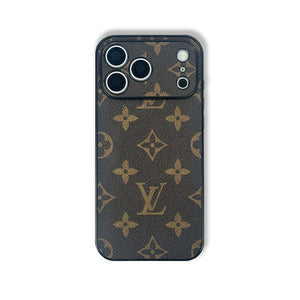 Monogram Refined Leather Magnetic iPhone Case（Compatible With Magsafe）For iPhone 17 Series-RCLV064 - Runycase