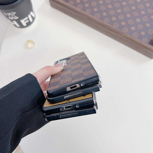 Premium Leather Monogram Samsung Galaxy Z Fold Series Case -RCLV104 - Runycase