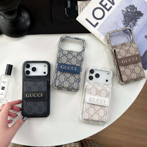 Luxury  GG iPhone Case With Card Holder For iPhone 17 Series-RCGG181