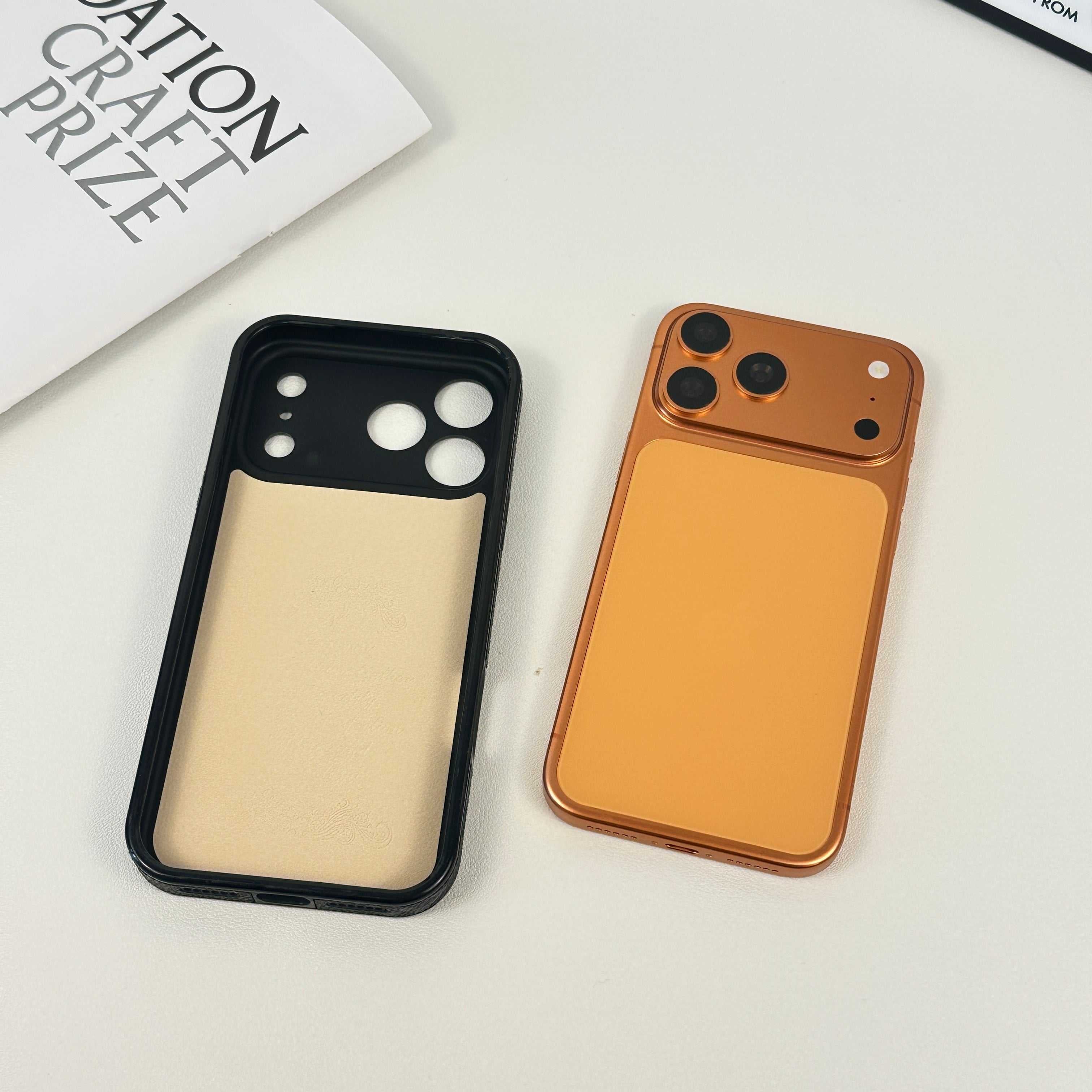 Monogram Refined Leather Magnetic iPhone Case（Compatible With Magsafe）For iPhone 17 Series-RCLV064 - Runycase