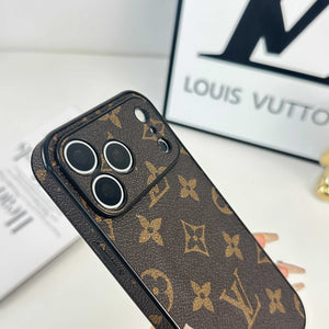 Monogram Refined Leather Magnetic iPhone Case（Compatible With Magsafe）For iPhone 17 Series-RCLV064 - Runycase