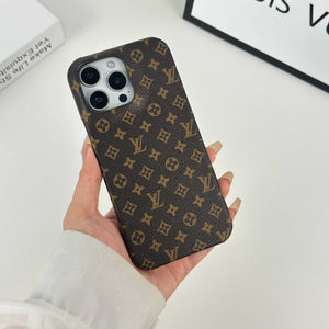 Monogram Leather Magnetic iPhone Case（Compatible With Magsafe）Small Printing -RCLV037 - Runycase