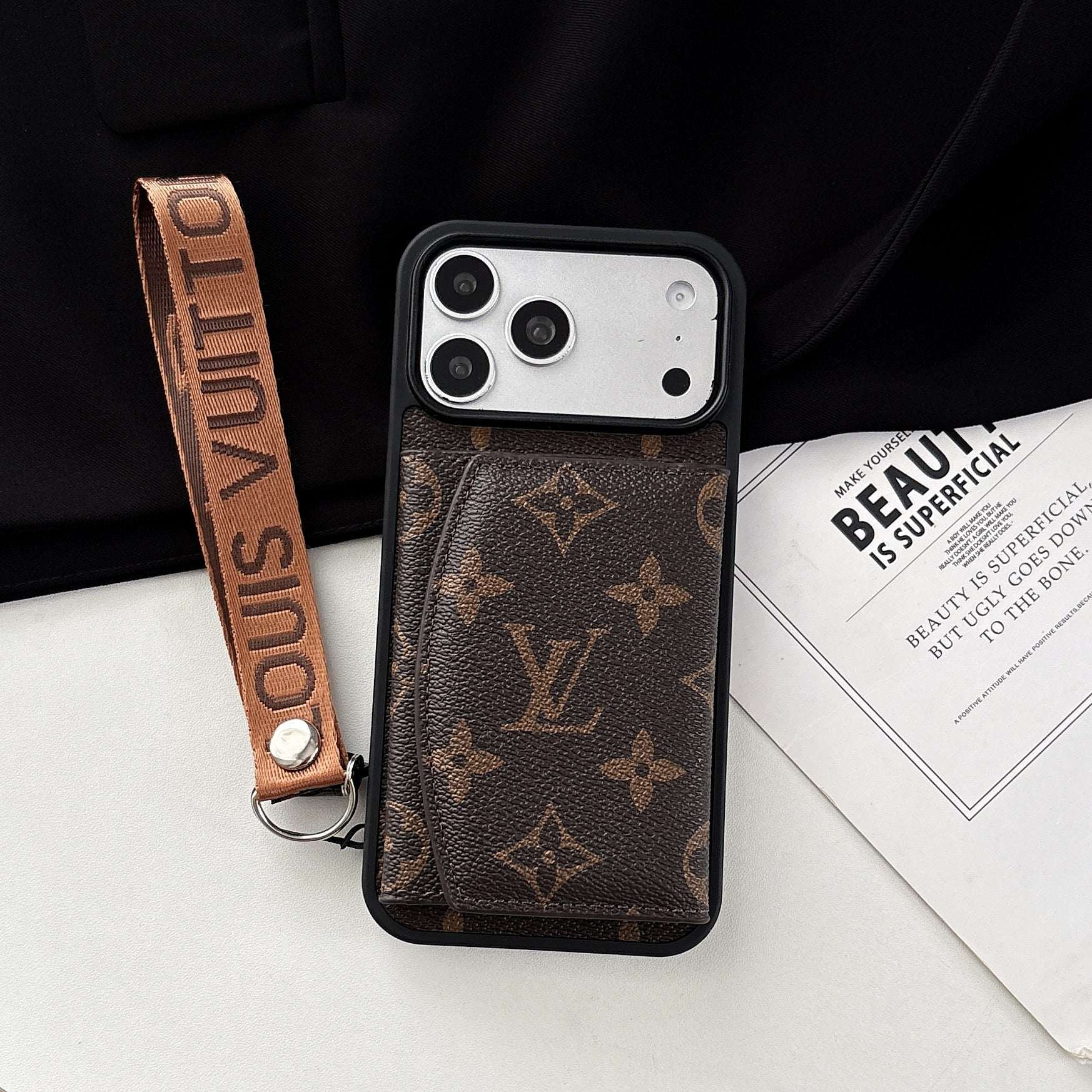 Classic Monogram  iPhone Case With Wallet And Strap For iPhone 17 Series-RCLV179