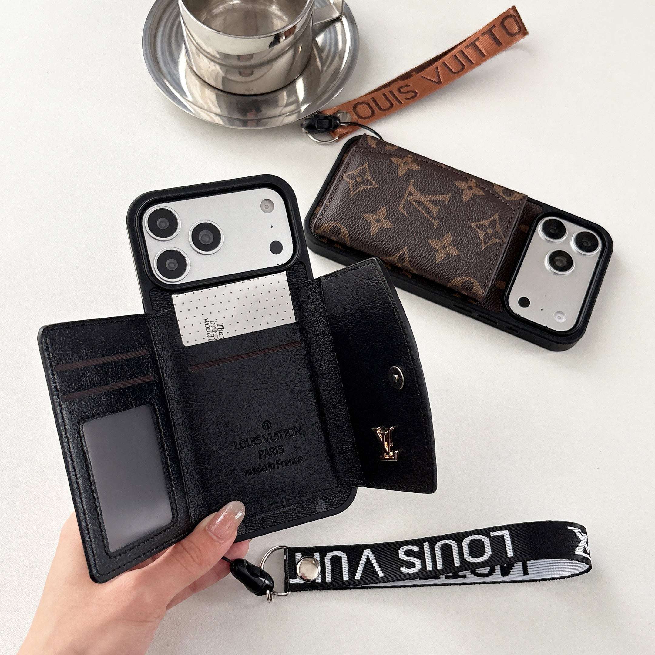 Classic Monogram  iPhone Case With Wallet And Strap For iPhone 17 Series-RCLV179