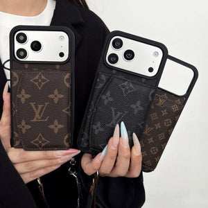 Classic Monogram  iPhone Case With Wallet And Strap For iPhone 17 Series-RCLV179