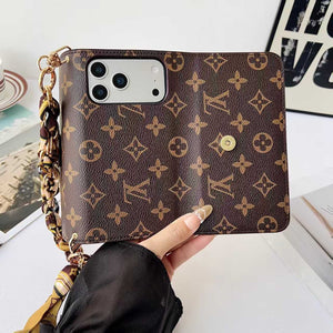 High-quality  Monogram iPhone Case With Card Holder And chain For iPhone 17 Series-RCLV088 - Runycase