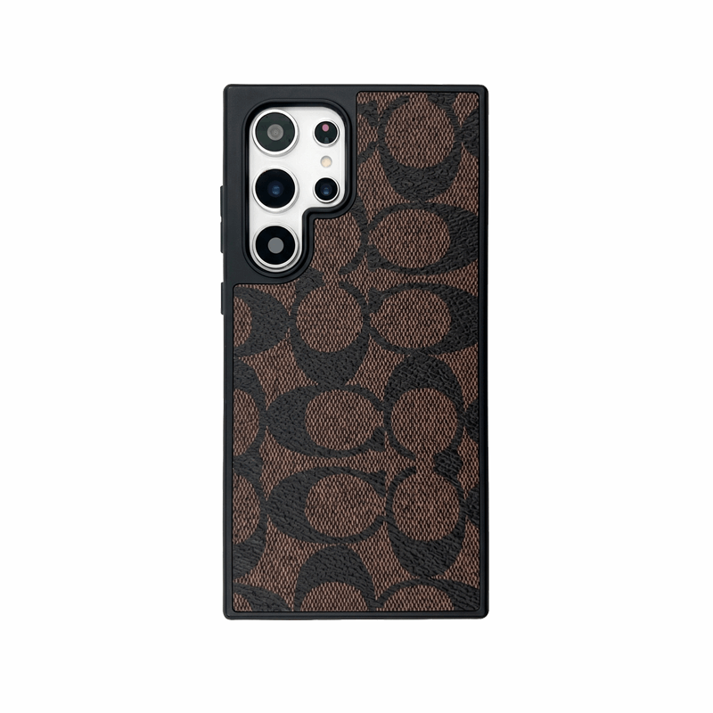 Leather CH Phone Case For Samsung Coffee | PE260099