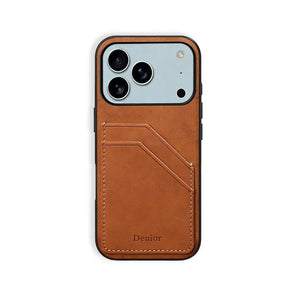 Brown PADUCASE premium leather wallet iPhone case with card holder, featuring a slim design and multiple card slots.