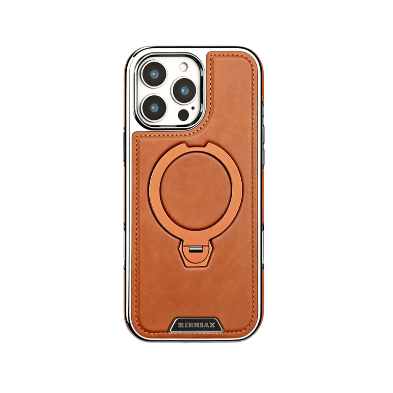 Magsafe iPhone Case With Stand Leather Style Coffee | PE260085 PADUCASE