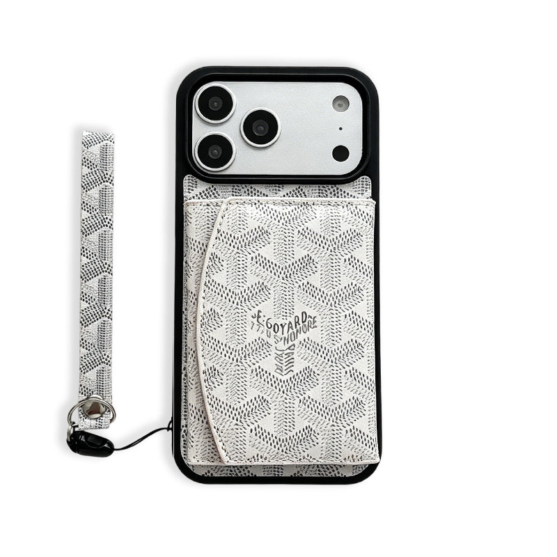 GD iPhone With Leather Case - Magnetic wallet and lanyard (White) | PE260088 PADUCASE