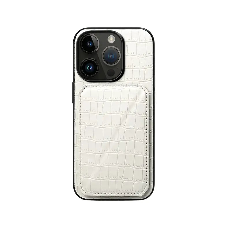 Brown PADUCASE Wallet iPhone case with card holder, featuring a sleek design and integrated card storage for convenience.