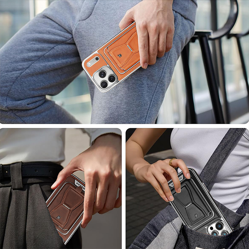 Leather iPhone Case With Magnetic Card Holder  | PE260083 PADUCASE