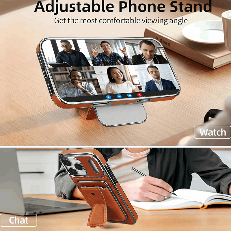 Leather iPhone Case With Magnetic Card Holder  | PE260083 PADUCASE