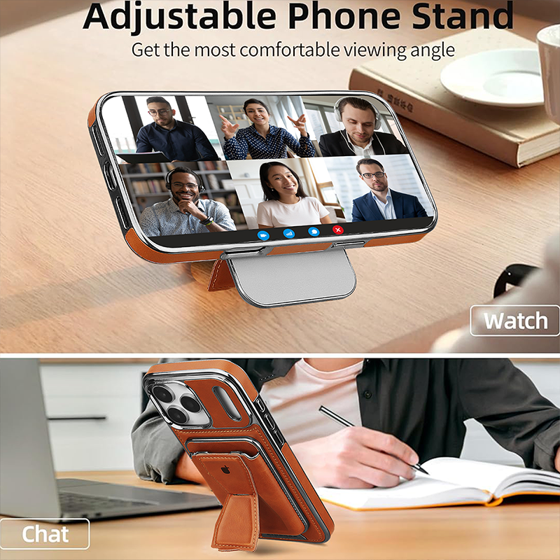 Leather iPhone Case With Magnetic Card Holder  | PE260083 PADUCASE