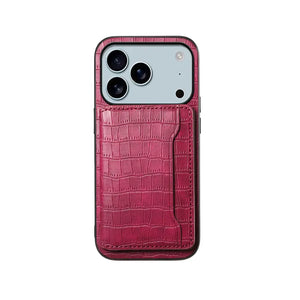 Black PADUCASE wallet iPhone case with card holder for iPhone 12 to 17 models, showing card slots and sleek design.