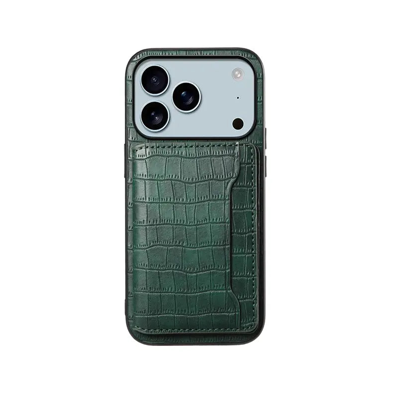 Black PADUCASE wallet iPhone case with card holder for iPhone 12 to 17, featuring a slim, protective design and convenient card storage.