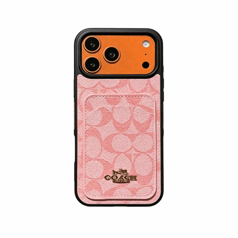 Leather CH Phone Case With Card Holder Design For iPhone Brown | PE260095