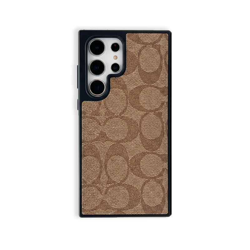 Leather CH Phone Case For Samsung Coffee | PE260099