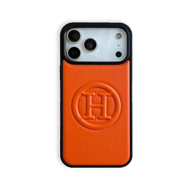 Leather H Phone Case For iPhone Orange | PE2600107