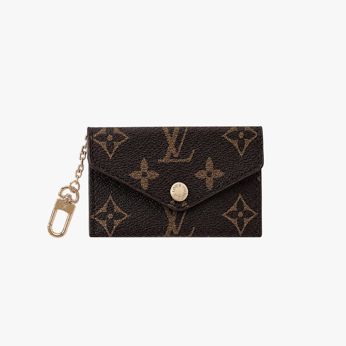 Monogram Leather Keychain Card Holder
