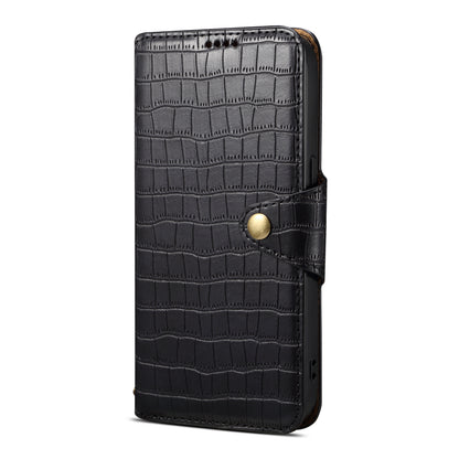 Alligator Print Phone Case With Wallet And Strap For iPhone Black-644008992013
