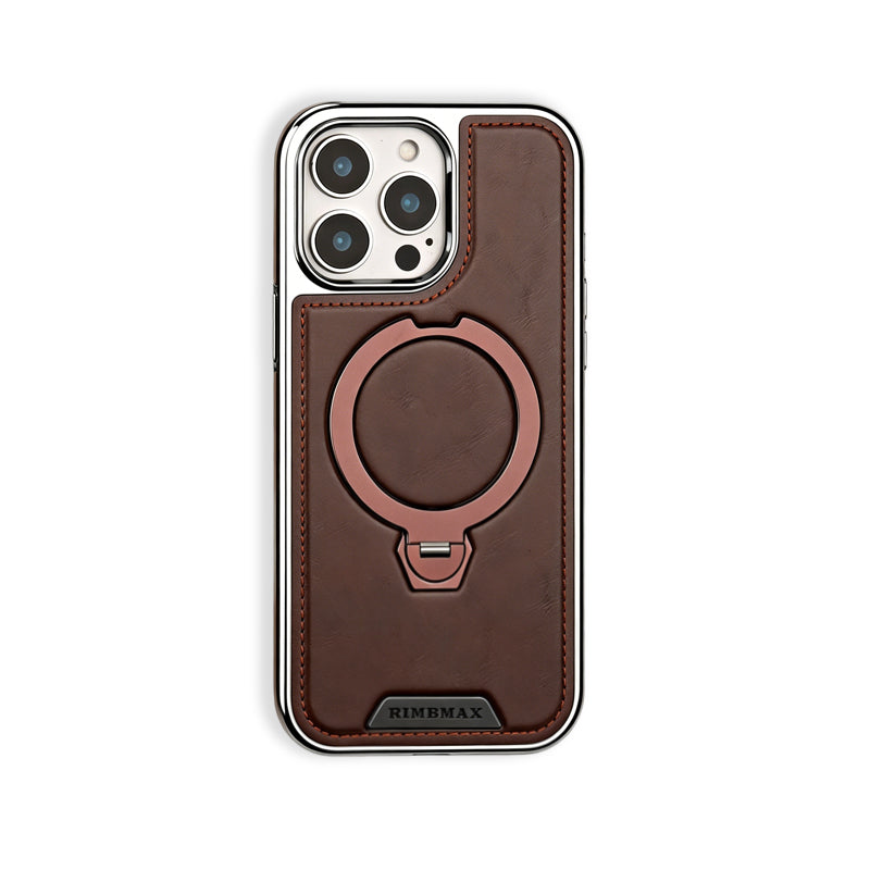 Magsafe iPhone Case With Stand Leather Style Coffee | PE260085 PADUCASE