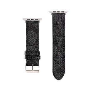 Luxury Leather CH Apple Watch Band Coffee-RCCH106 - Runycase