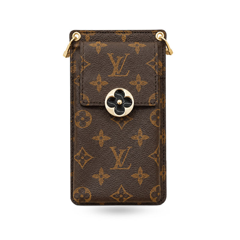 Luxury Leather Monogram Crossbody Phone Purse -CYLV154