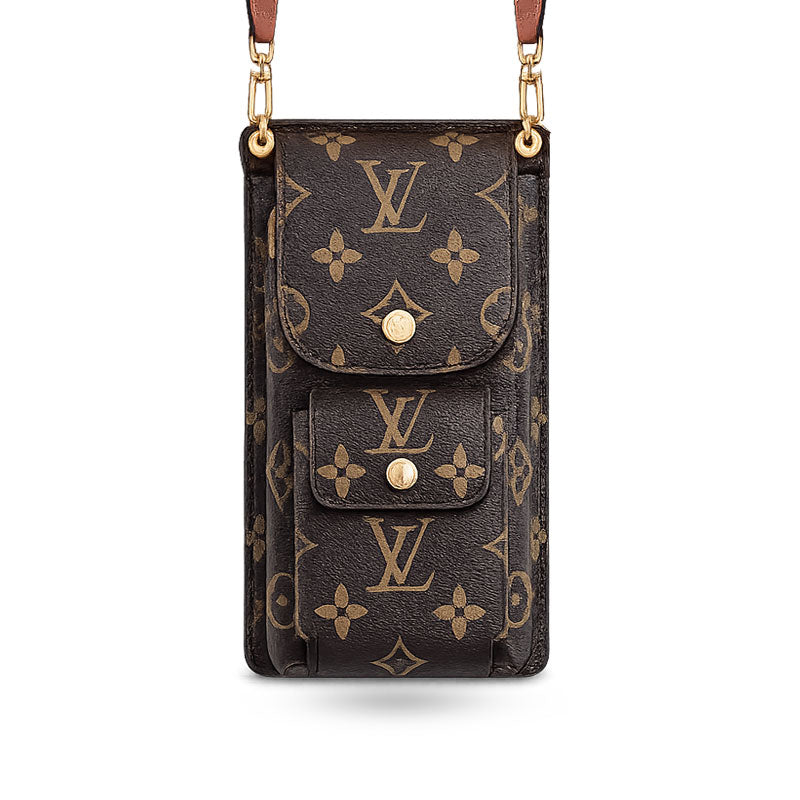 Premium Leather Monogram Crossbody Phone Bag-CYLV159