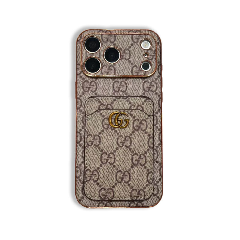 Leather GG Phone Case With Card Holder For iPhone | PE2600193