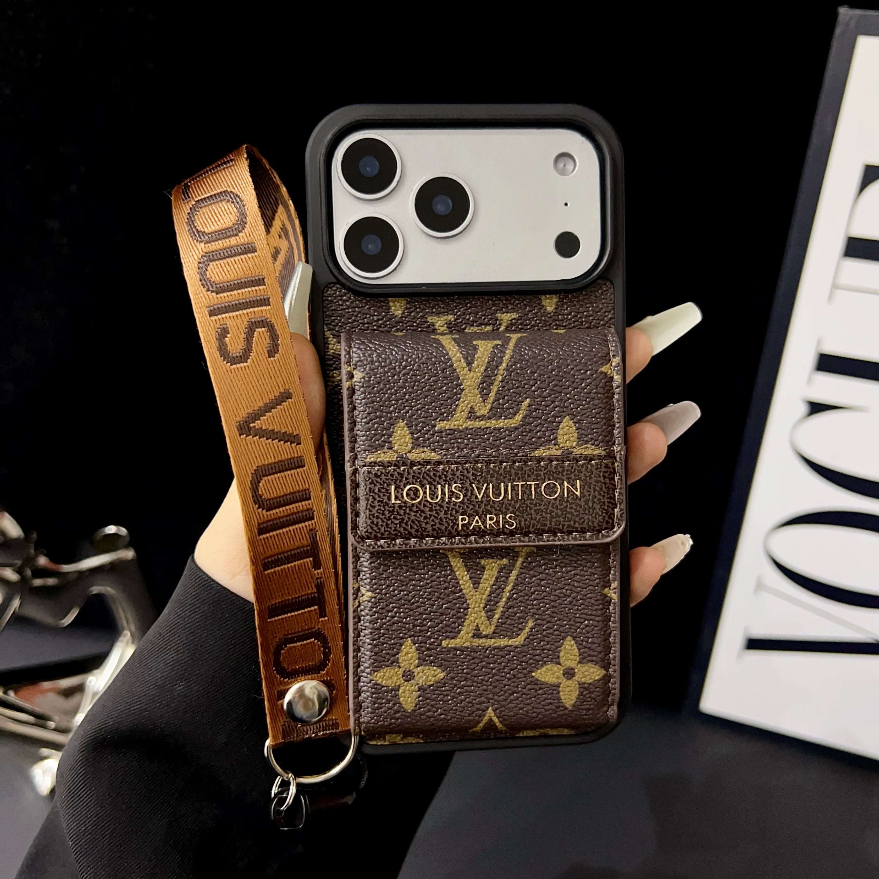 High-quality Monogram iPhone Case With Wallet And Strap For iPhone 17 Series-RCLV177