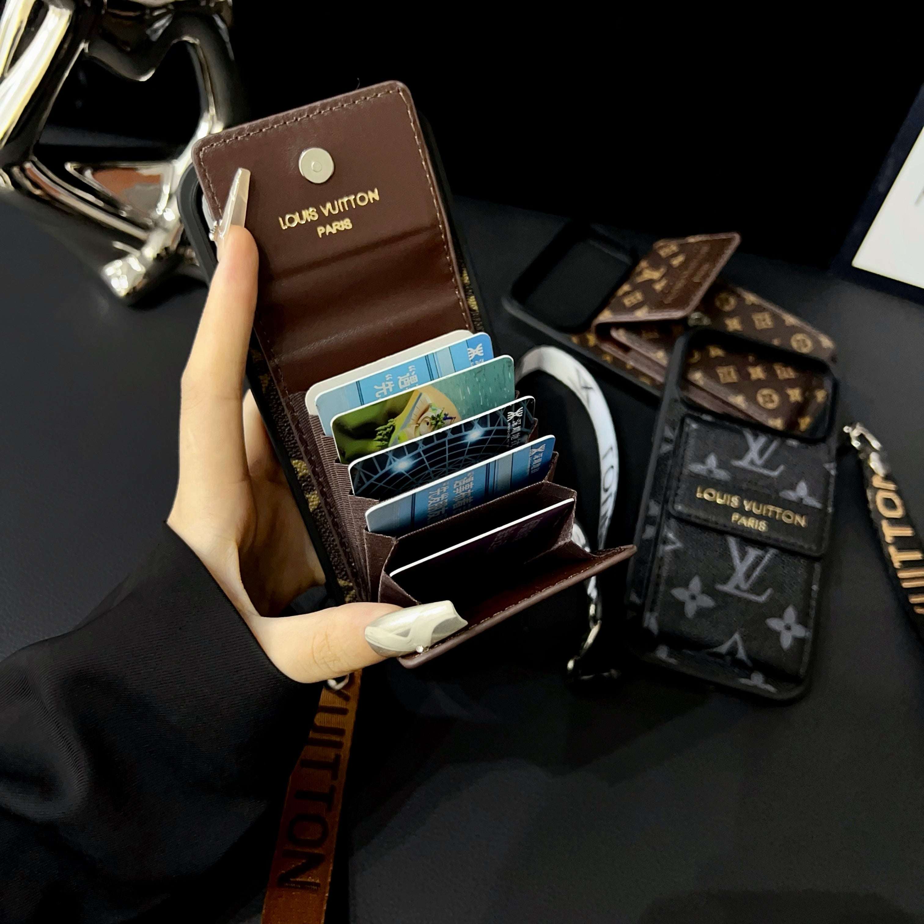 High-quality Monogram iPhone Case With Wallet And Strap For iPhone 17 Series-RCLV177