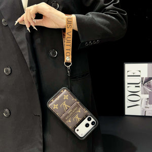 High-quality Monogram iPhone Case With Wallet And Strap For iPhone 17 Series-RCLV177