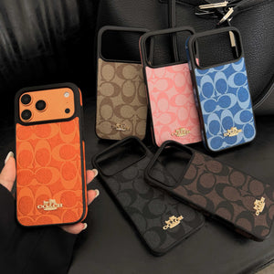 Leather CH Phone Case For iPhone Brown | PE260097
