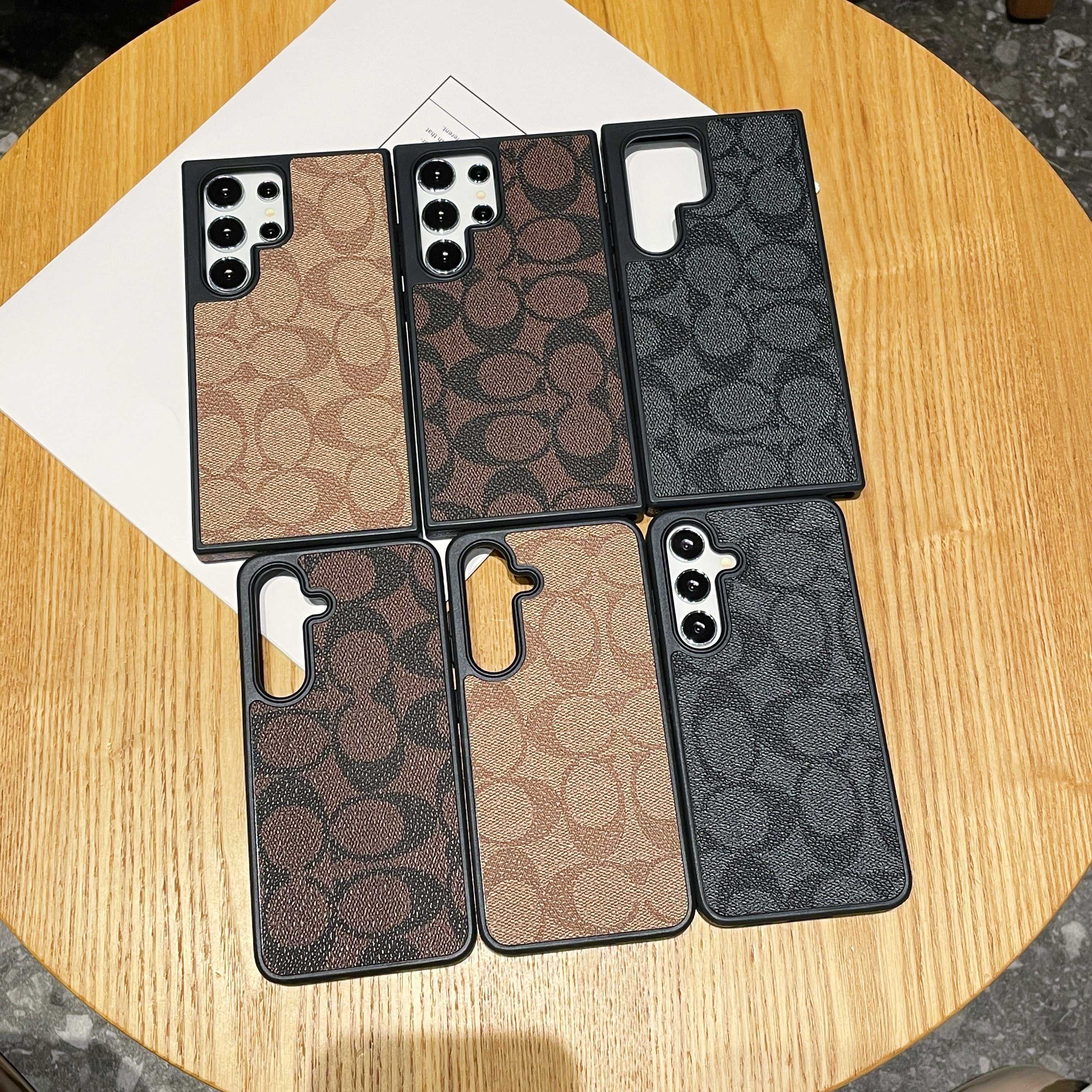 Leather CH Phone Case For Samsung Coffee | PE260099