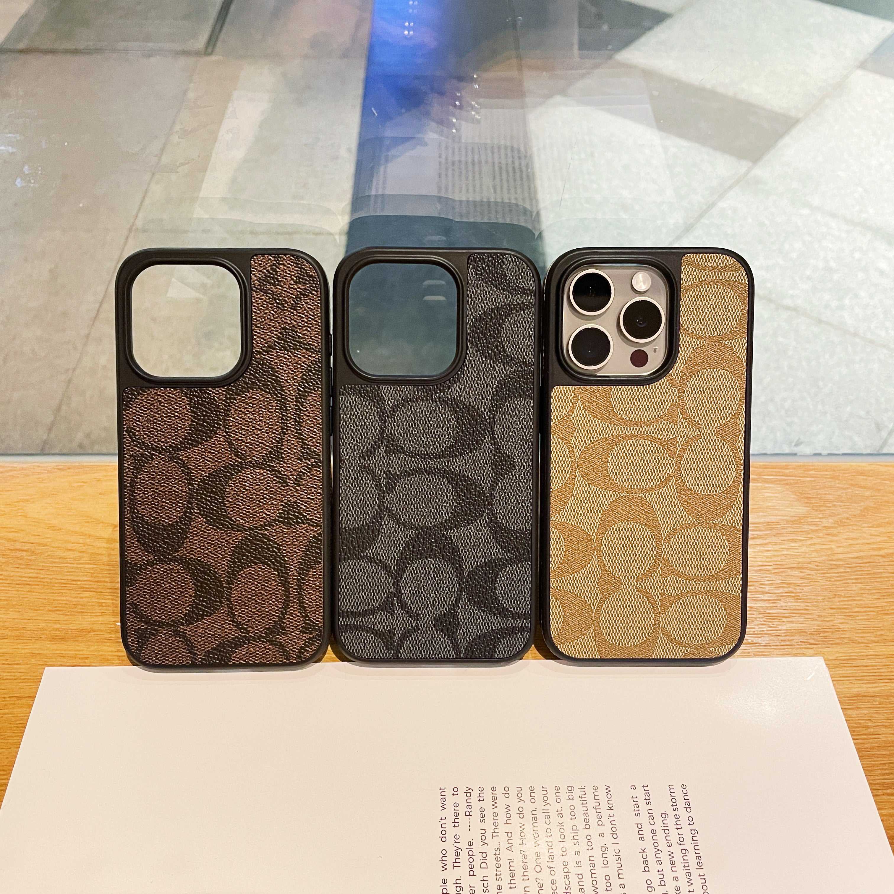 Leather CH Phone Case For iPhone Coffee | PE260098
