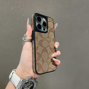 Leather CH Phone Case For iPhone Coffee | PE260098