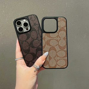 Leather CH Phone Case For iPhone Coffee | PE260098