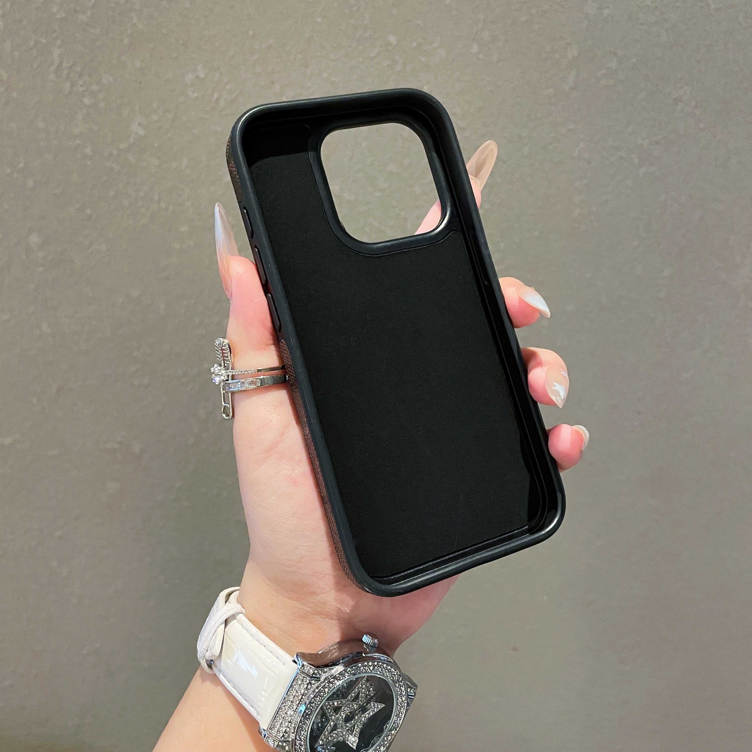 Leather CH Phone Case For iPhone Coffee | PE260098