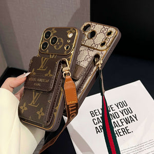 High-quality  Monogram iPhone Case With Wallet And Crossbody Strap For iPhone 17 Series-RCLV188
