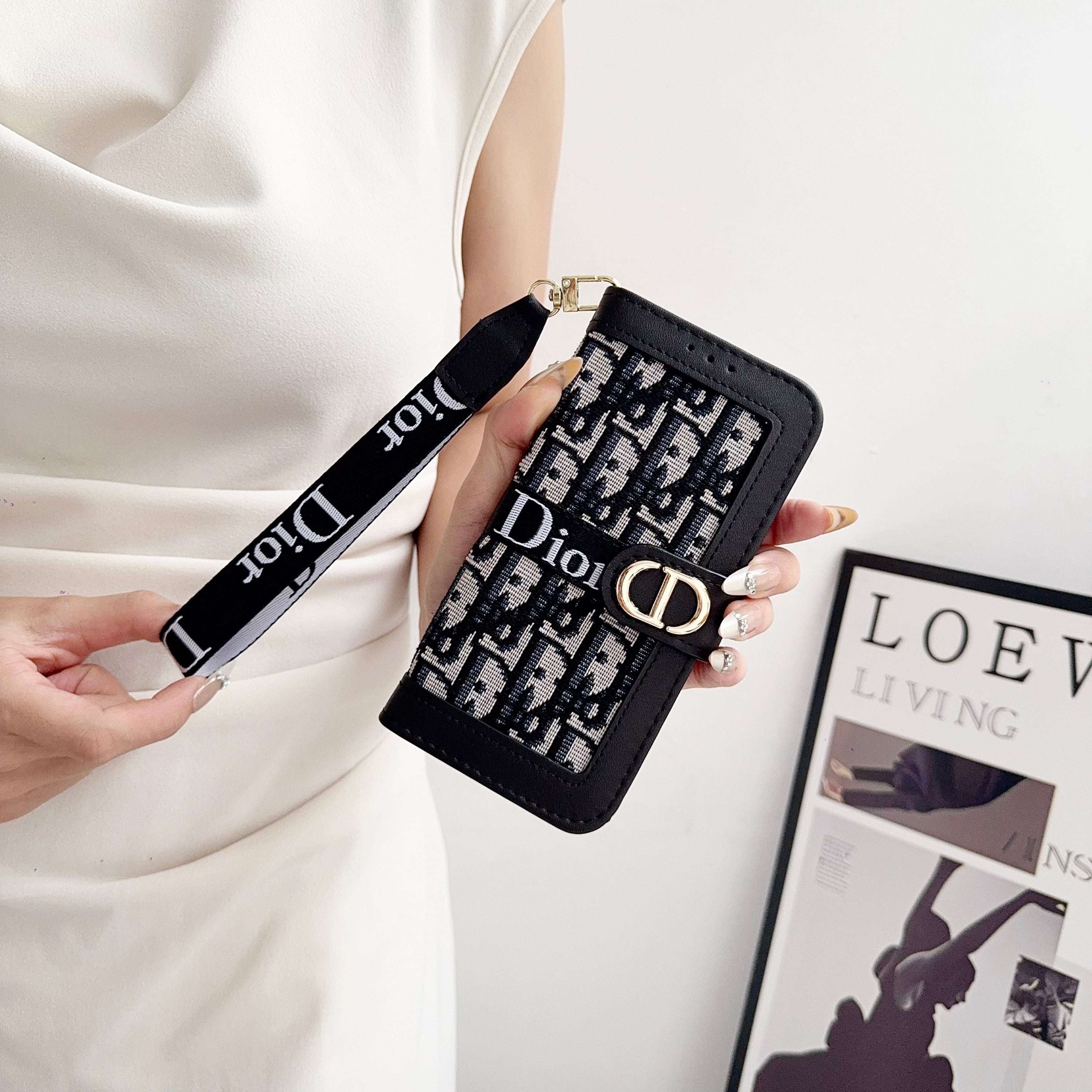 CD iPhone Case With Card Holder And Wrist Strap-RCCD156