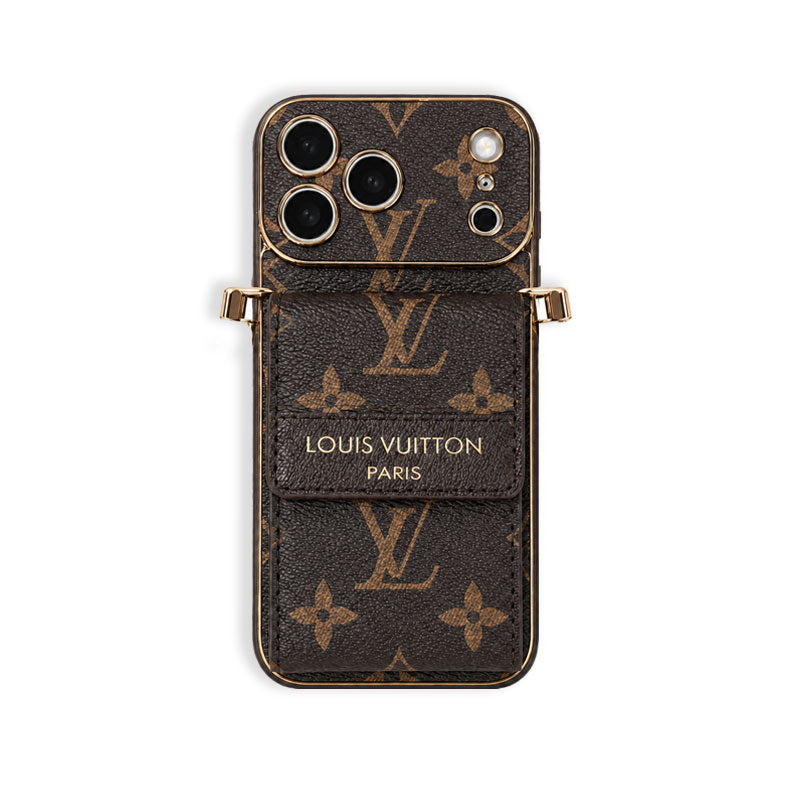 High-quality  Monogram iPhone Case With Wallet And Crossbody Strap For iPhone 17 Series-PELV188